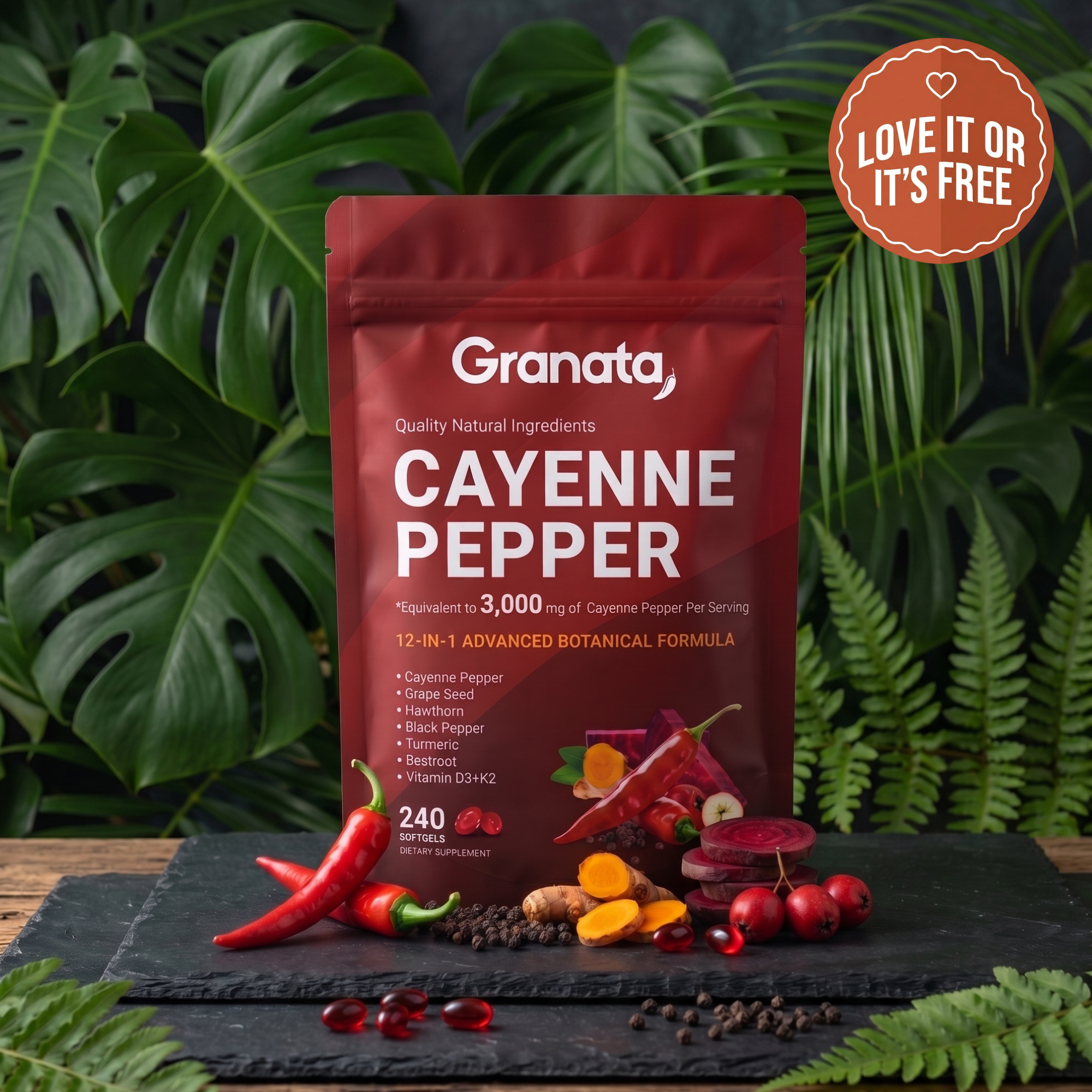Granata Cayenne Pepper Softgels – 3mg Active Capsaicin